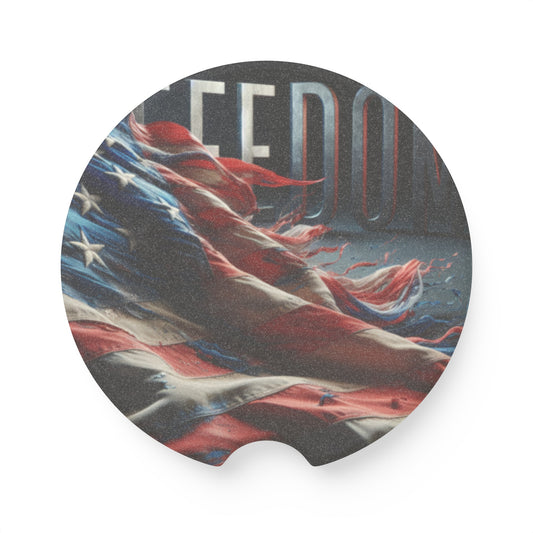 "Freedom" Soapstone Car Coaster Printify