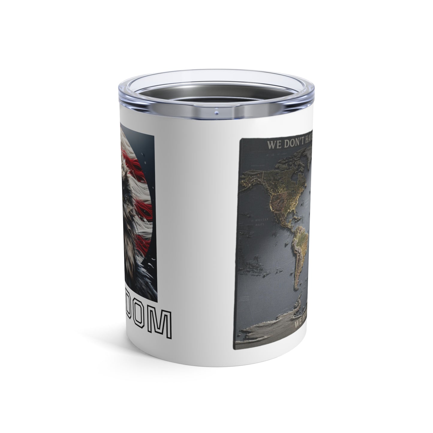 10oz Freedom Tumbler — American Flag Eagle Travel Cup